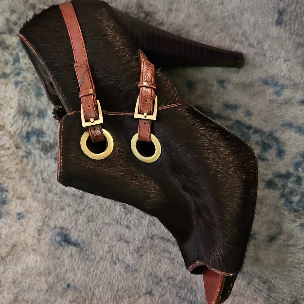 Chocolate Saks Fifth Ave 'Fable' Belted Booties - Picture 8 of 8